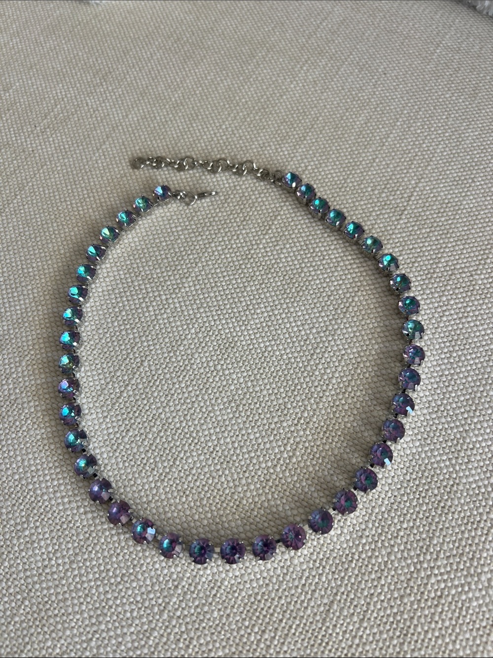 Tennis Necklace - Purple and Teal